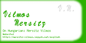 vilmos mersitz business card